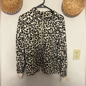 Old Navy half zip cheetah print